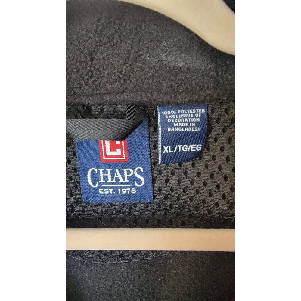 Chaps Black Zip Up Vest w/ Front Pockets - Mens XLarge - Sleeveless w/ Logo - Picture 3 of 4